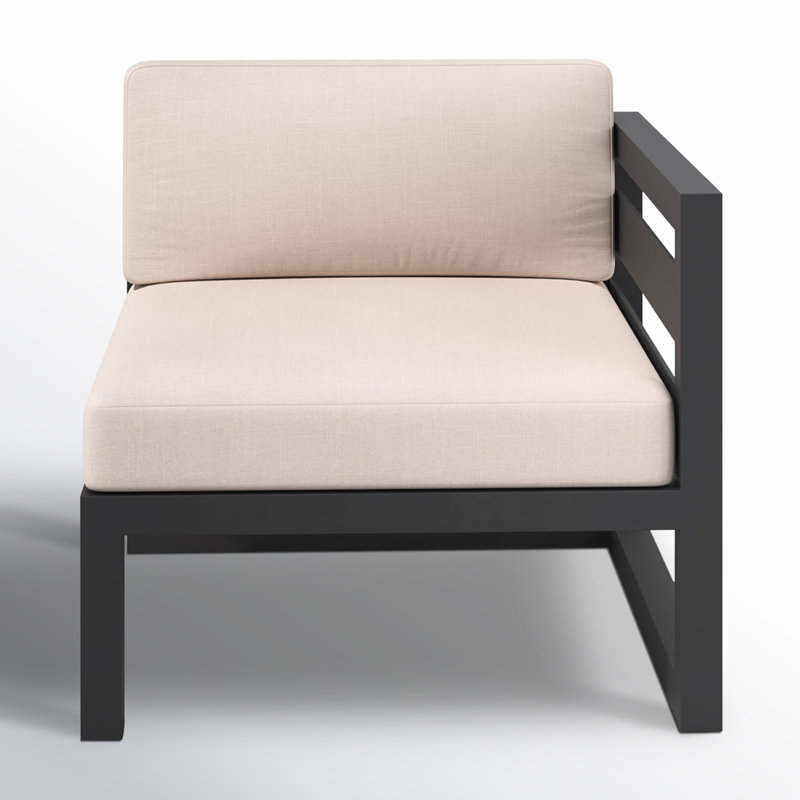 Avion Patio Chair with Sunbrella Cushions, Slate, Canvas Flax Sunbrella® Canvas