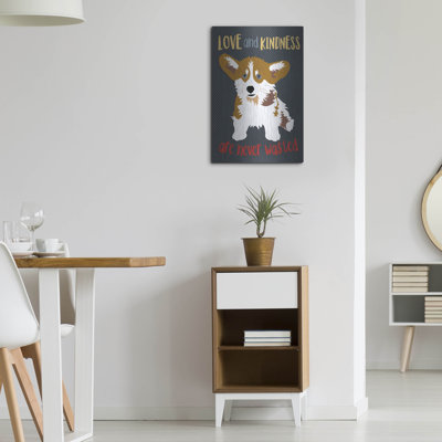 Winston Porter «Corgi Love And Kindness» par Ginger Oliphant, art mural en métal
