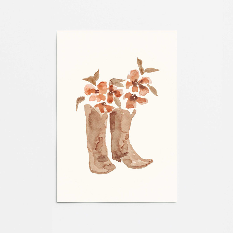 Bottes de cowboy en fleurs, H 16 po x l 12 po