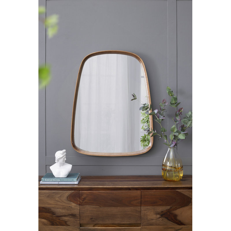Miroir Irrgeular avec cadre en bois, miroir mural pour le vestibule du salon