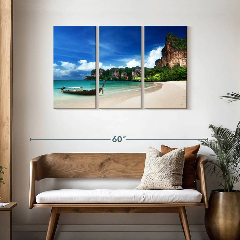Mehar Thailand Railay Beach Boat, 28" H x 45" W