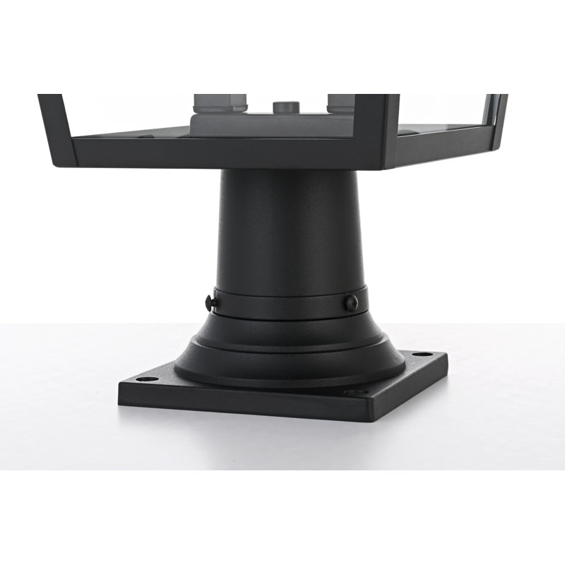 Leandra Outdoor Post Light in Black, 24" H x 12" W x 12" D