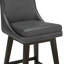 Tabouret de bar et de comptoir pivotant en cuir véritable Zahara Neri (ensemble de 2)-125879514