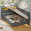 Daybed with Charging Station & Hydraulic Storage, Corner Bed with LED Headboard-1087049670-1087049671