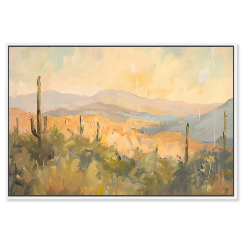 «Arizona Fields», toile classique par Art Remedy, Cadre blanc, H 11 po x l 16 po
