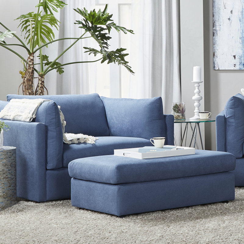 Repose-pieds de salon en tissu, Bleu
