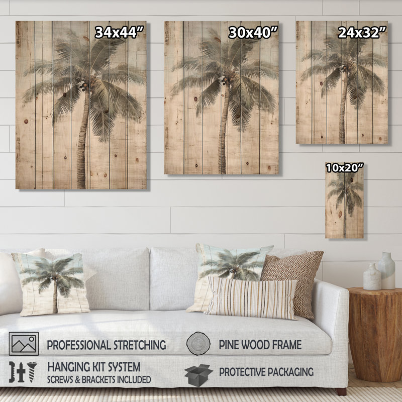 Panneaux de décoration murale Briana - Paysages en bois, 44" H x 34" W