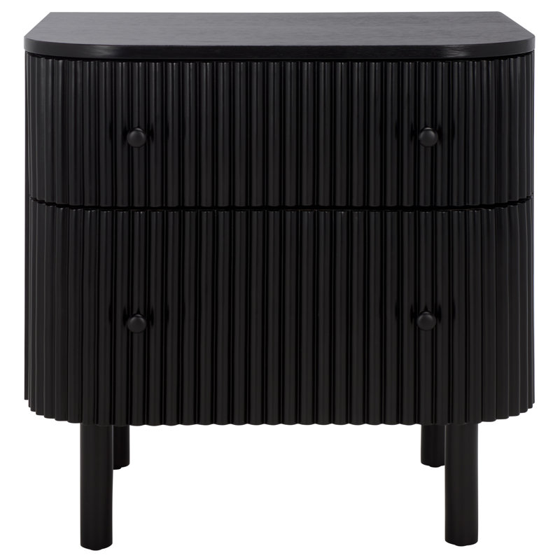 Himanshu 2 Drawer Nightstand, Black