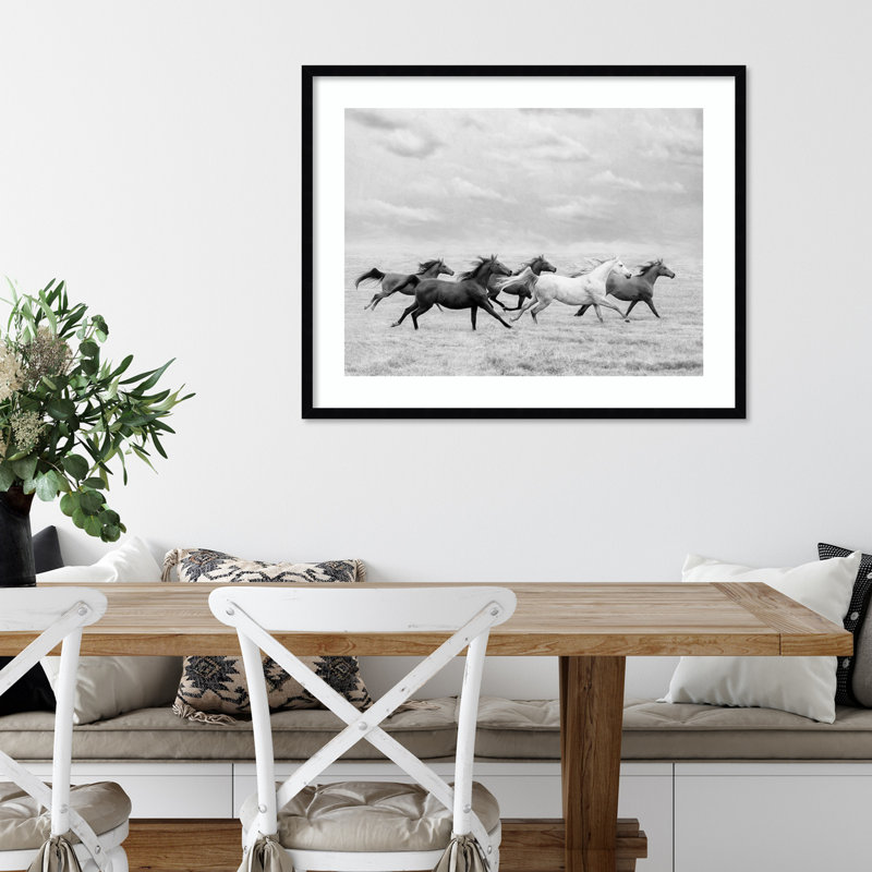 Horse Run I by PHBurchett, 27" H x 33" W, Black