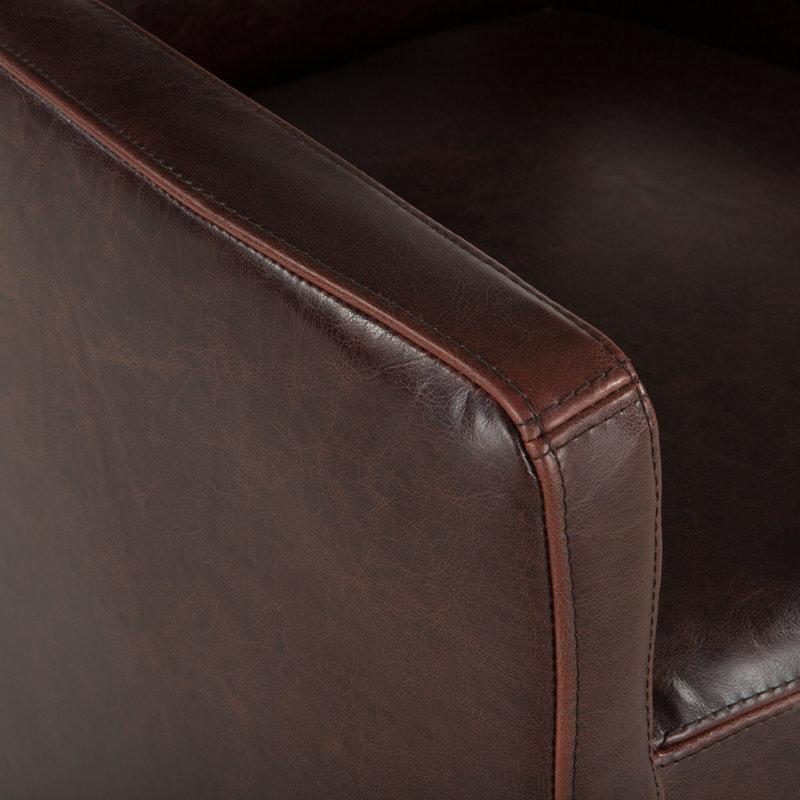 Hamm 19.5'' H Genuine Leather Upholstered Armchair
