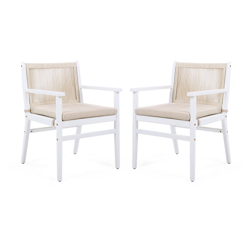 Burris Outdoor Dining Chairs, White
