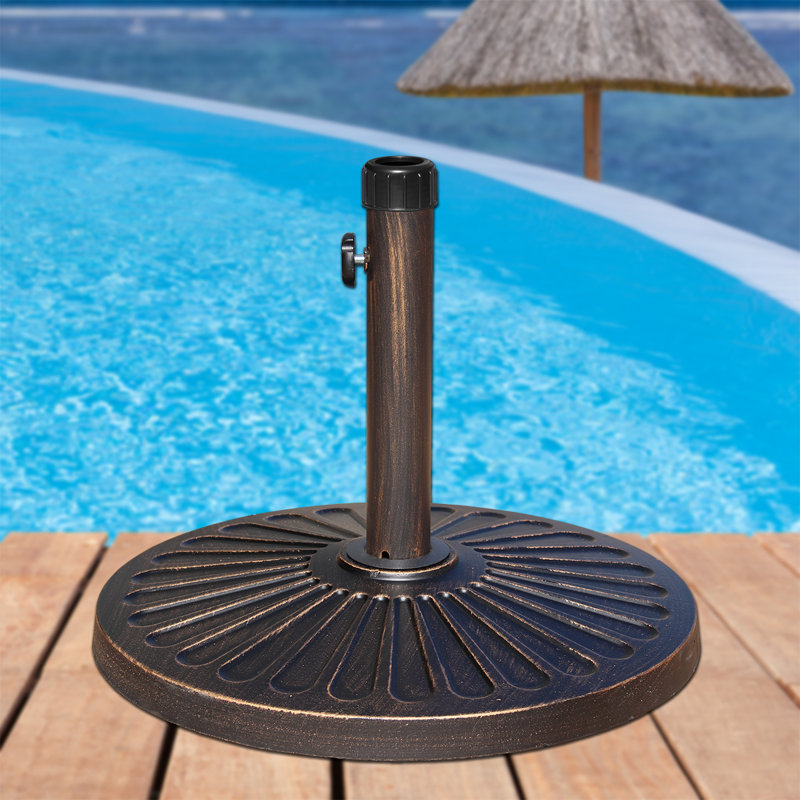 Base de parasol ronde en résine, Bronze