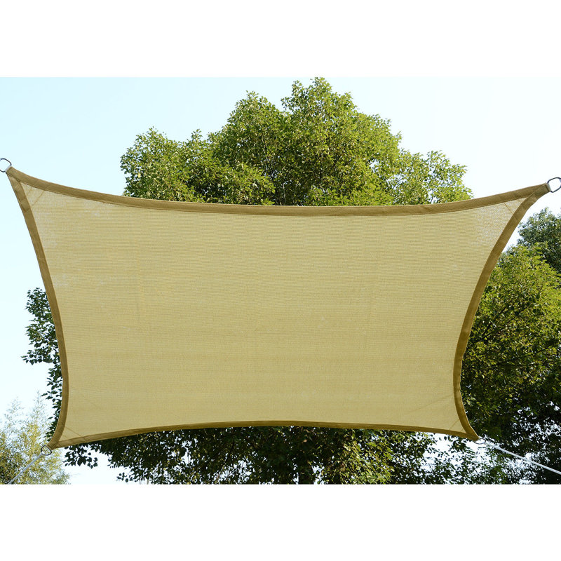 Sand 20' x 16' High-Density Polyethylene Outdoor Sun Shade Sail