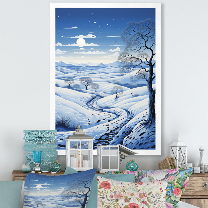 Snow Winters Solitude V - impression, Cadre photo blanc, H 40 po x l 30 po x P 1,5 po