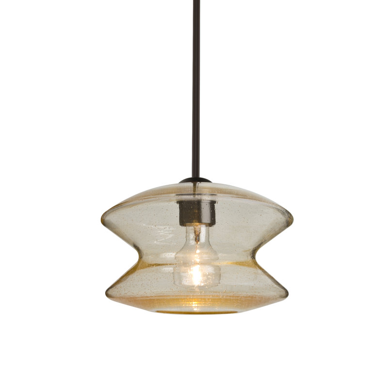 Luminaire suspendu géométrique 1 lumières simple Yara, Or, Bronze
