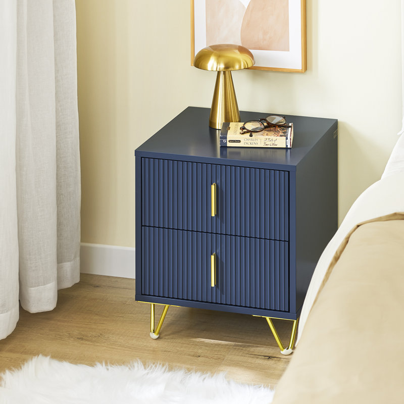 Aldea 40cm W Bedside Table, Blue