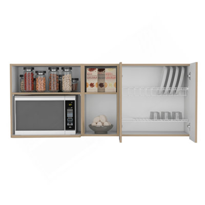 Armoire murale Nucla, blanc / chêne clair