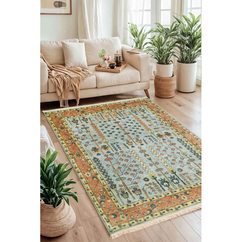Tapis bleu clair Persian Trellis
