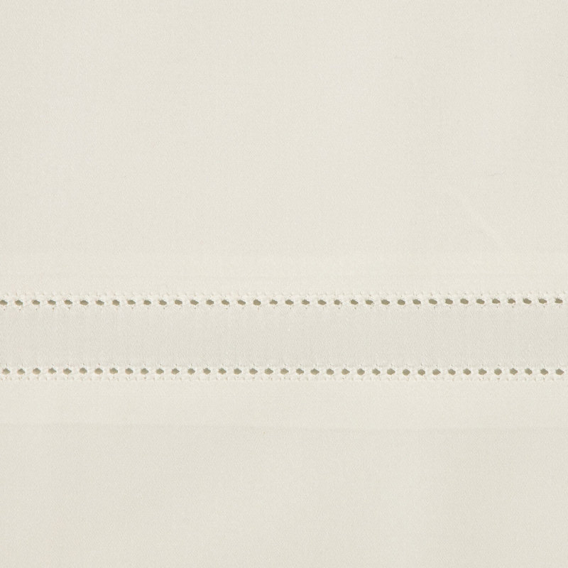 Doppio Ajour Sateen Pillow Case, Milk, King