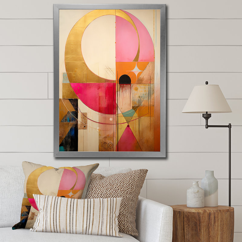 Golden Moon Dreams Retro Illustration - reproduction sur toile, H 40 po x l 30 po x P 1,5 po, Cadre simple gris