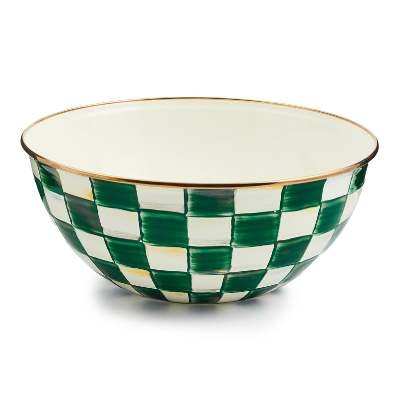 Emerald Check Large Everyday Bowl, 11"