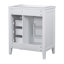 Ensemble de meuble-lavabo blanc avec lavabo, armoire avec tiroirs, cadre solide et panneau de fibres à densité moyenne durable