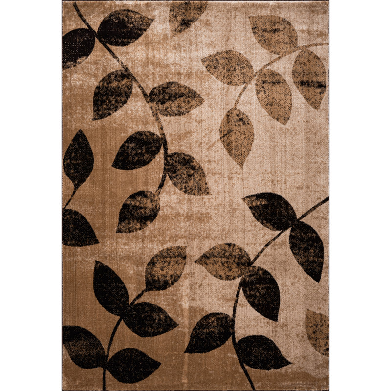 Abstract Area Rug, Brown, Rectangle 120 x 170 cm