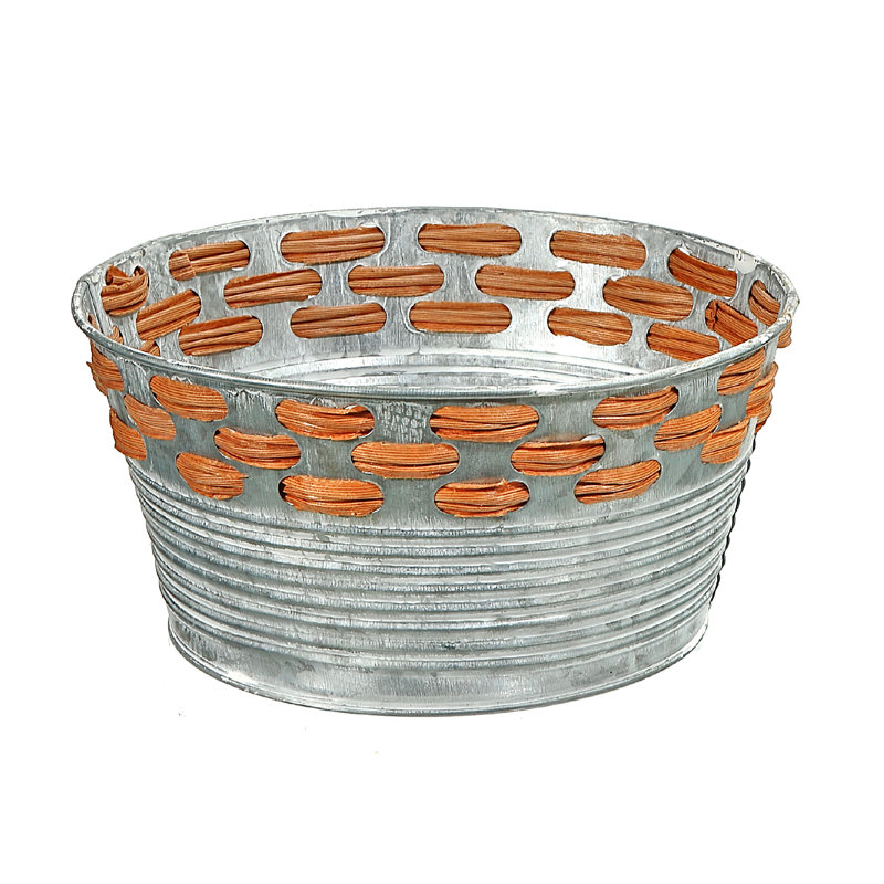 Pot à fleurs en métal, H 4,35 po x l 8,65 po x P 8,65 po