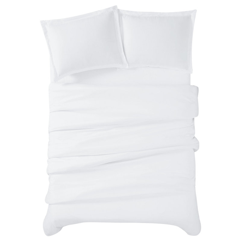 Ensemble de housse de couette en microfibre Cannon Heritage, Housse de couette très grand et 2 taies, Blanc