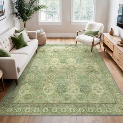 Oriental Machine Printed Area Rug
