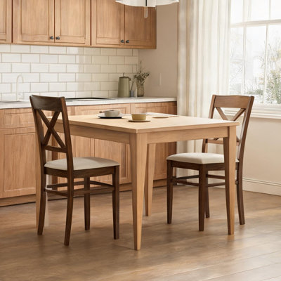 Ensemble de 2 chaises de salle à manger en bois d'hévéa massif avec revêtement en polyester, capacité de 120 kg, profondeur d'assise de 41 cm