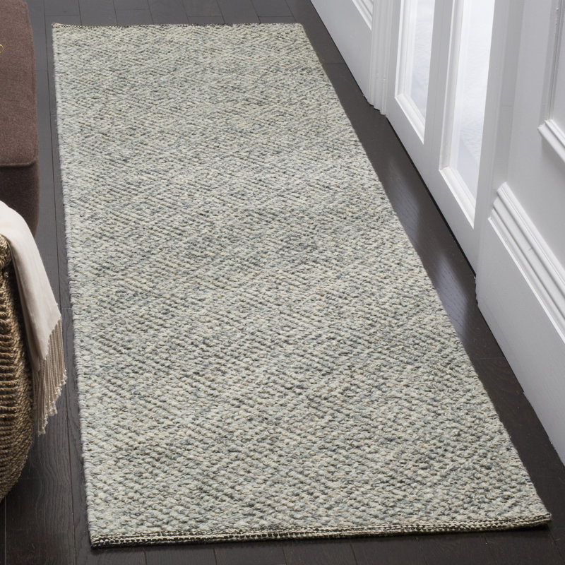 Tapis géométrique en laine / coton tissé à la main Zahid, Tapis de couloir 2 pi 3 po x 6 pi
