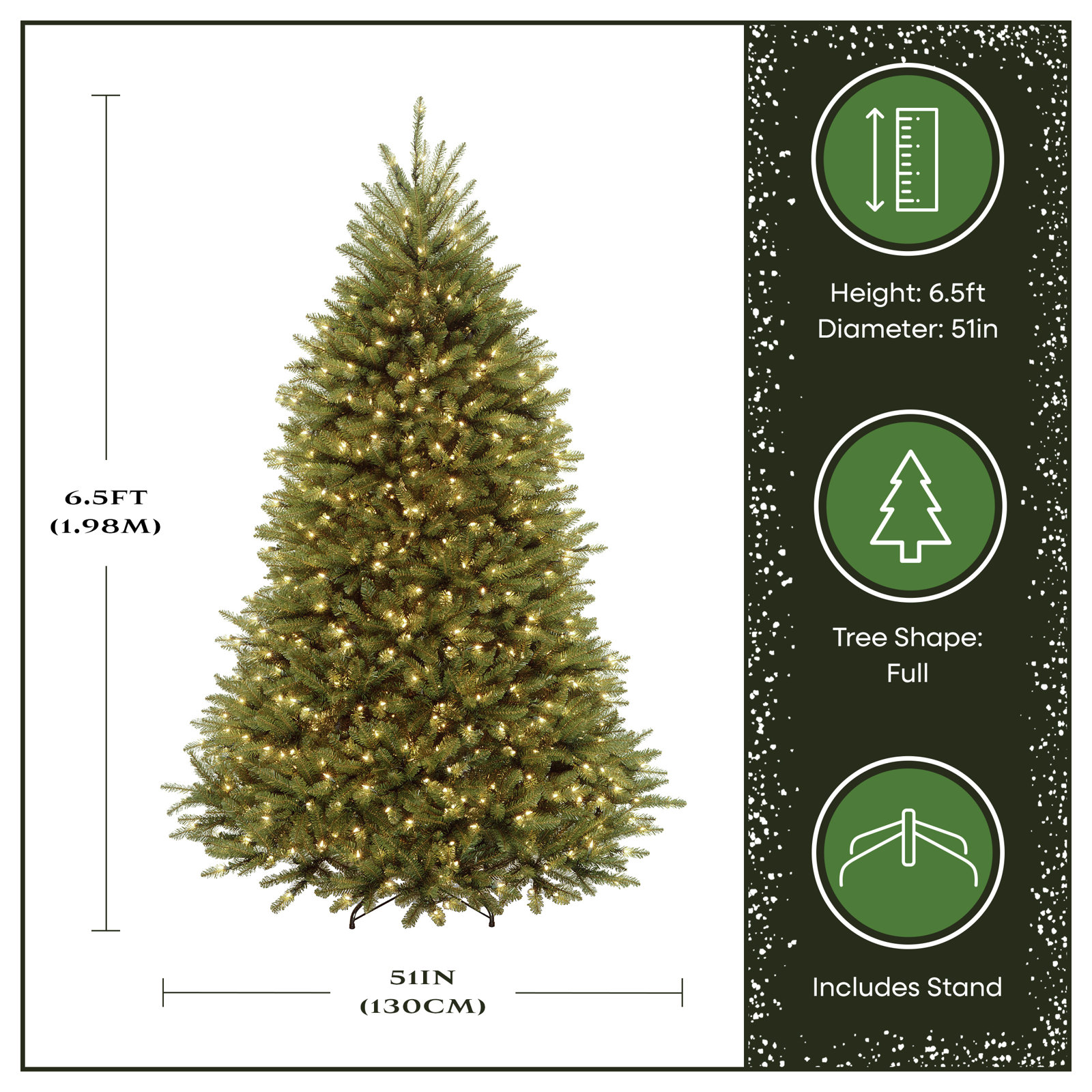  9ft. Dunhill Fir Tree with Clear Lights, 6.5', Clear/White Lights