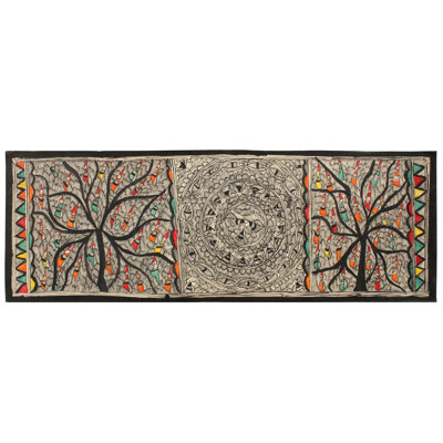 Arbre de vie avec mandala | Peinture Madhubani | Couleurs naturelles sur papier fait à la main