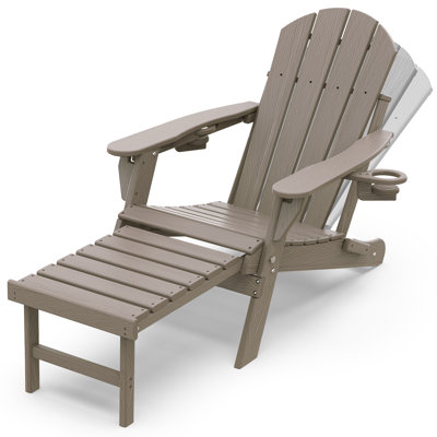 Adjustable Adirondack Chair With Retractable Ottoman Set Of 2