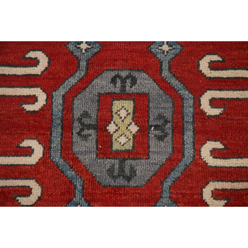 Geometric Kazak Oriental Area Rug 7x10