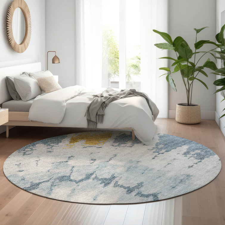 Premium Machine Washable Cerrito Blue Rug
