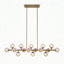 Lustre linéaire moderne en verre bullé à intensité variable 16 lumières Golden Spoutnik