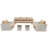 4-Piece Aluminum Conversation Set With Sofa, Coffee Table & 2 Chairs – Sintered Stone Top & Olefin Upholstery For Patio Or Indoor Lounge-535913230