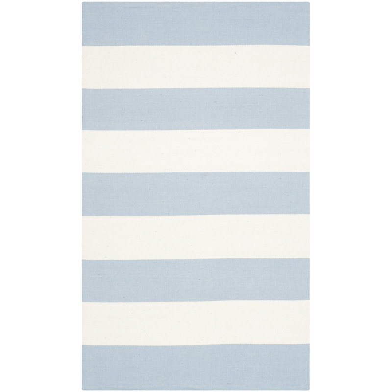 Dunkelberger Striped Cotton Flatweave Area Rug, Rectangle 122 x 183 cm