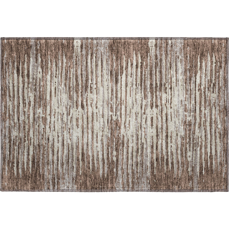Premium Machine Washable Prisco Brown Rug, Rectangle 1'8" x 2'6"