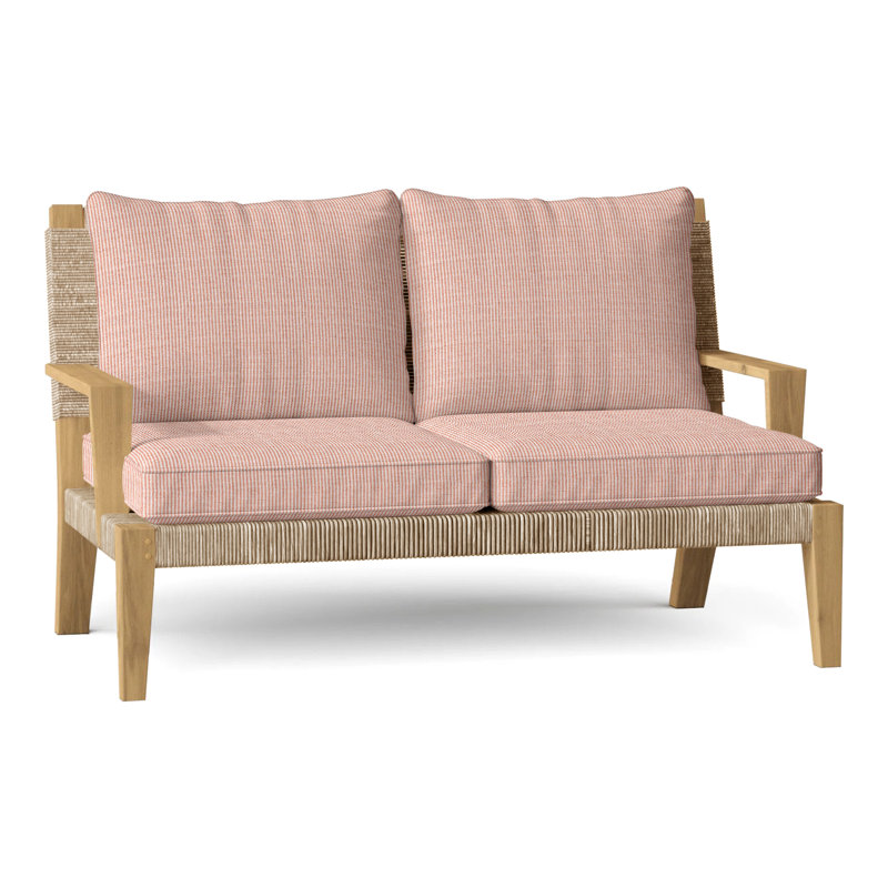 Hadley Outdoor 2 - Seat Loveseat, Hadley Natural Rope, Perigold Replay Clay