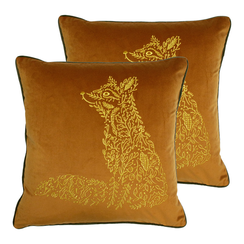 Geometric Rectangular Cushion, Rust/Mink