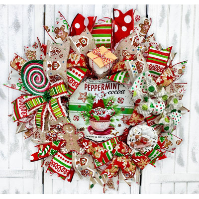 Peppermint Cocoa Gnome Christmas Wreath 