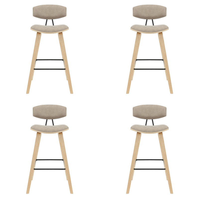 Whiddon Ensemble de 4 tabourets de bar H, Taupe, 38"
