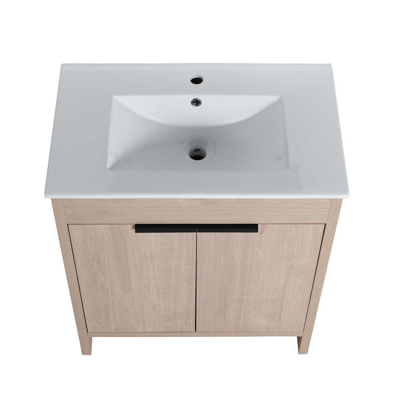 Kurucz 30'' Single Bathroom Vanity with Ceramic Top