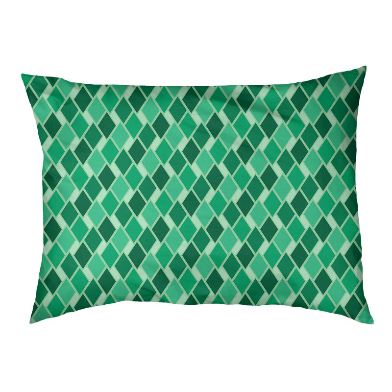 Coussin de diamants rétro Byrge, Vert, Grand (l 42,5 po x P 32,5 po x H 14 po)
