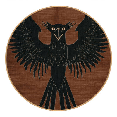 Washable Black Kite Birds Area Rug