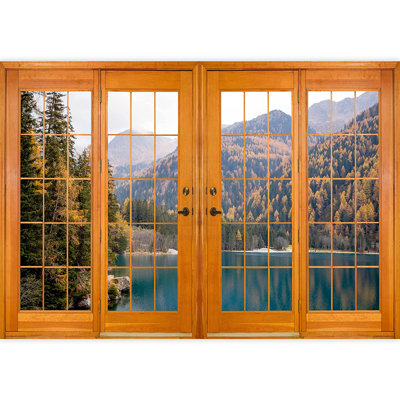 Panneau mural automne nature lac L 5,5 pi x l 96 po Autumn