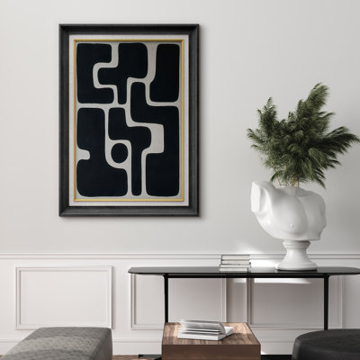 Premium Framed Artwork - Abstract Geometric Print for Living Room Decor - 26"x36"